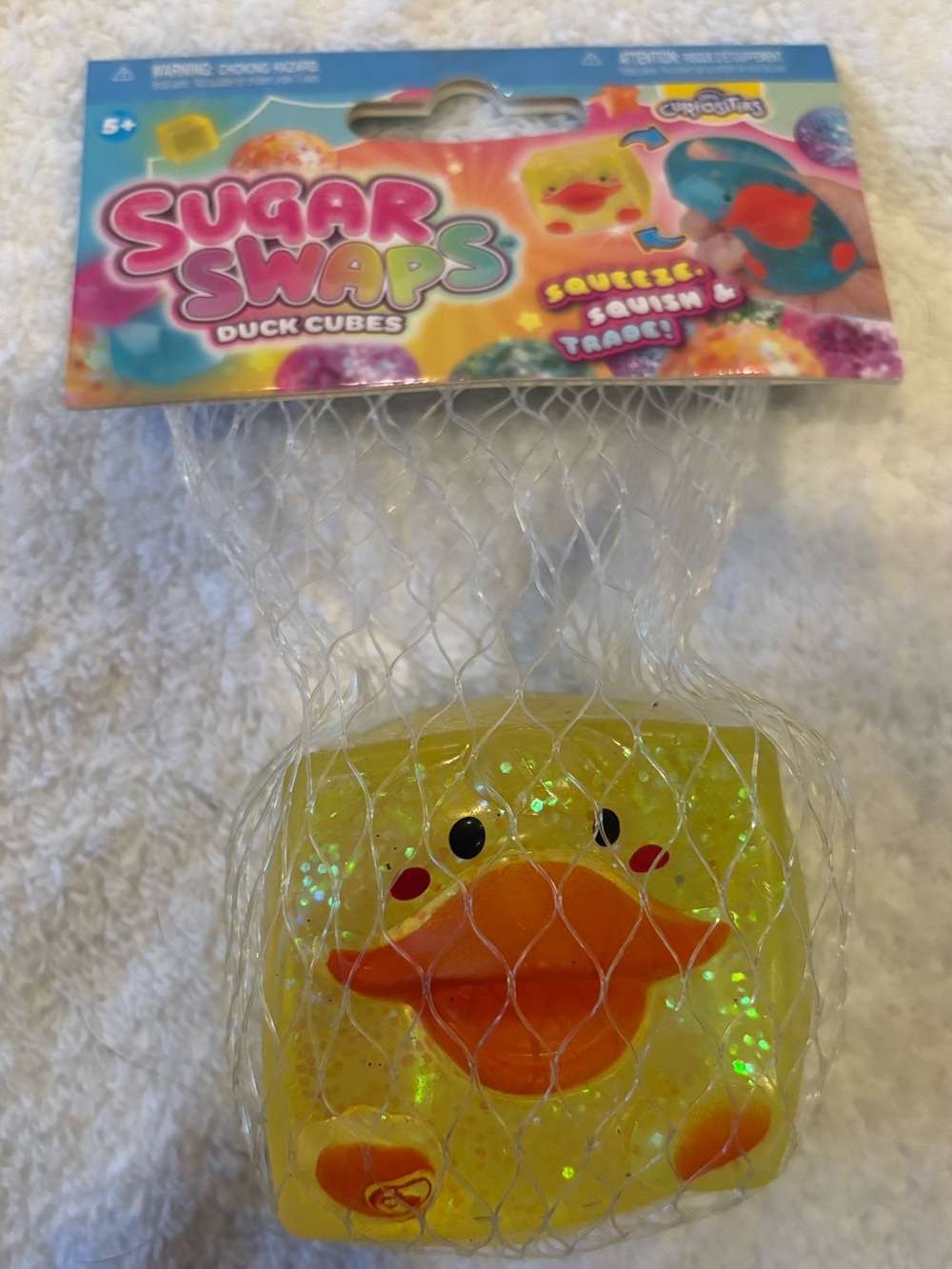 Sugar Swaps Duck Cubes Squeeze Toy - Yellow